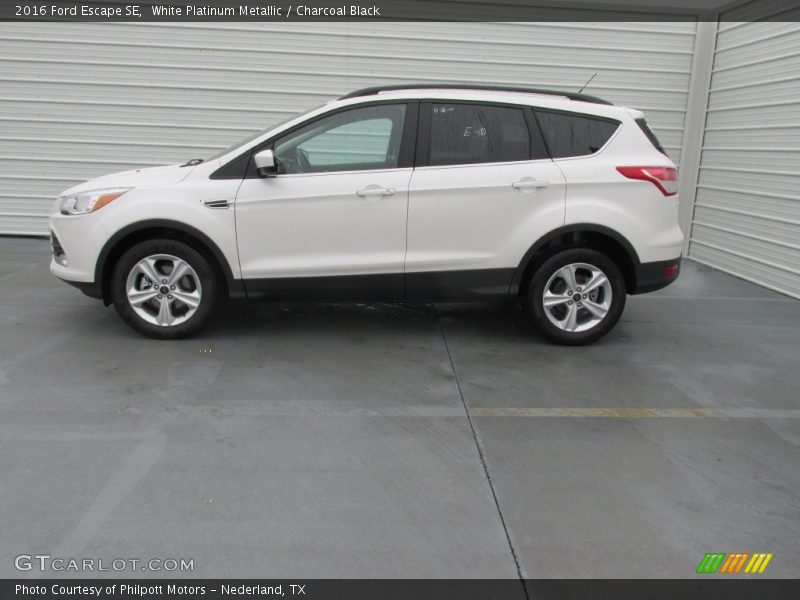 White Platinum Metallic / Charcoal Black 2016 Ford Escape SE