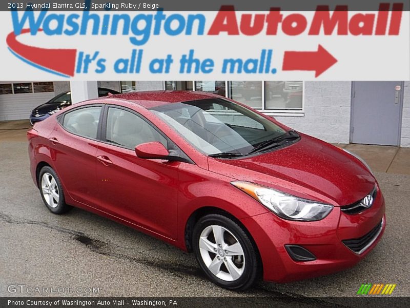Sparkling Ruby / Beige 2013 Hyundai Elantra GLS