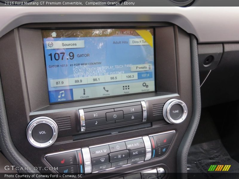 Competition Orange / Ebony 2016 Ford Mustang GT Premium Convertible