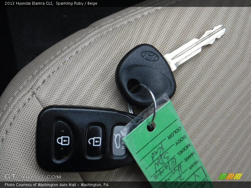 Sparkling Ruby / Beige 2013 Hyundai Elantra GLS