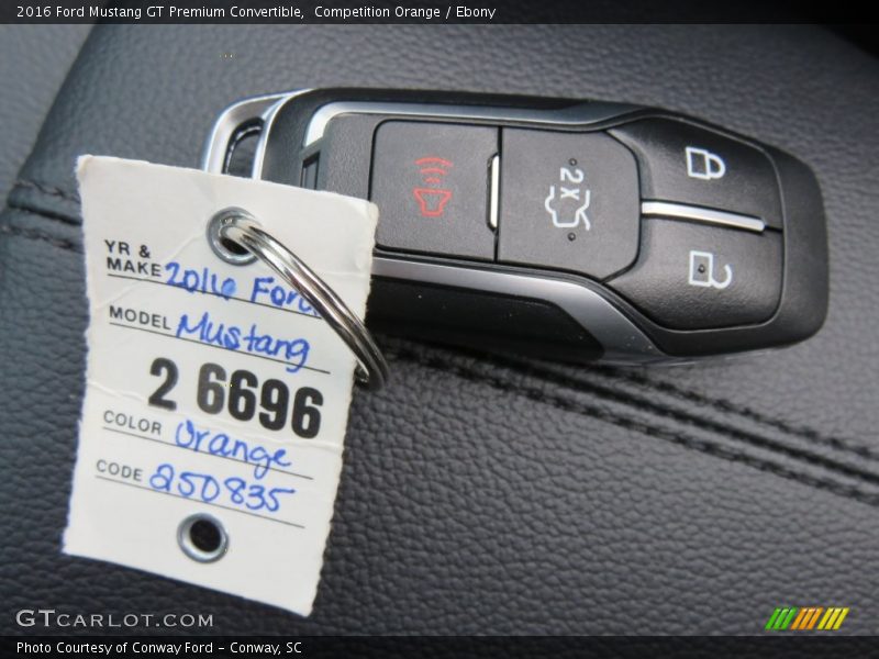 Competition Orange / Ebony 2016 Ford Mustang GT Premium Convertible