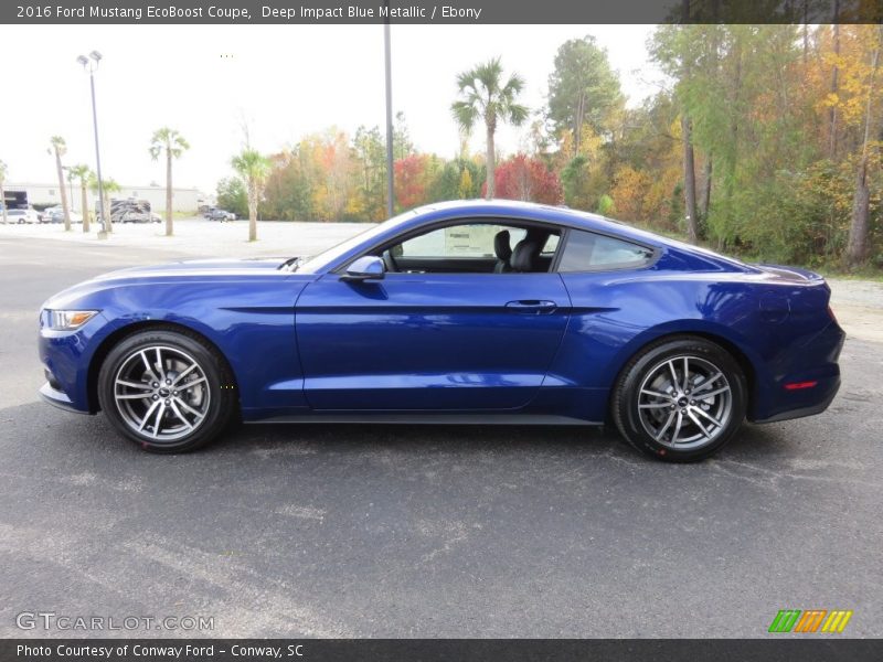Deep Impact Blue Metallic / Ebony 2016 Ford Mustang EcoBoost Coupe