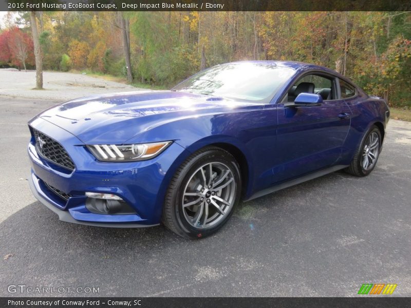 Deep Impact Blue Metallic / Ebony 2016 Ford Mustang EcoBoost Coupe