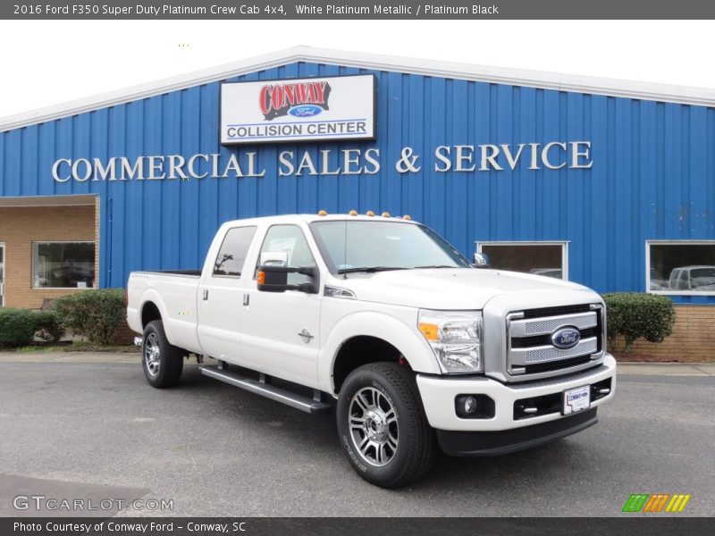 White Platinum Metallic / Platinum Black 2016 Ford F350 Super Duty Platinum Crew Cab 4x4