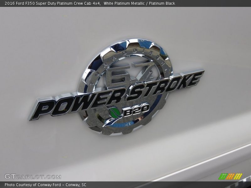 White Platinum Metallic / Platinum Black 2016 Ford F350 Super Duty Platinum Crew Cab 4x4