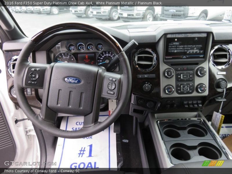 White Platinum Metallic / Platinum Black 2016 Ford F350 Super Duty Platinum Crew Cab 4x4