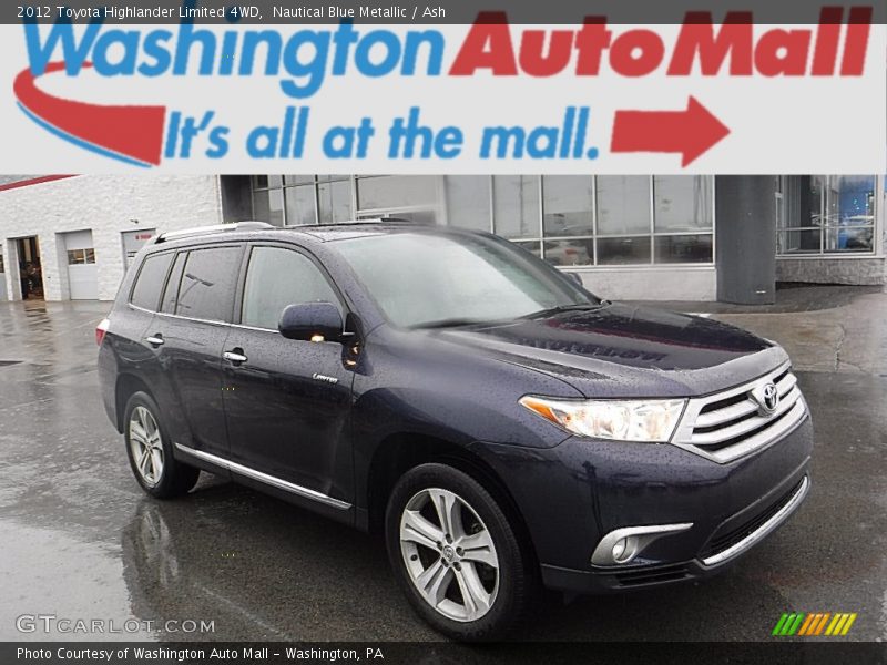 Nautical Blue Metallic / Ash 2012 Toyota Highlander Limited 4WD