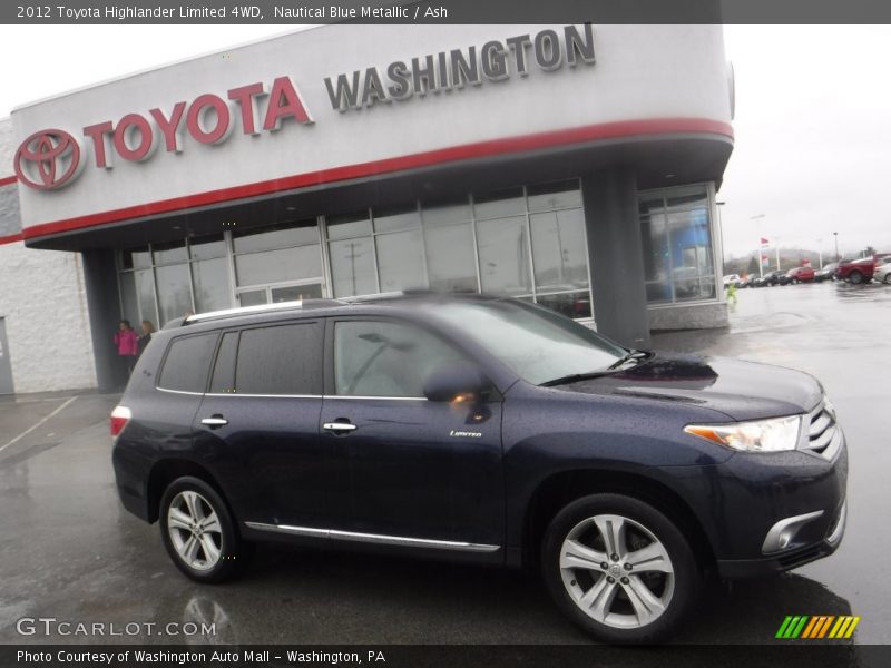 Nautical Blue Metallic / Ash 2012 Toyota Highlander Limited 4WD