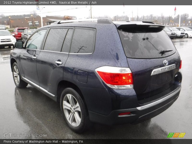 Nautical Blue Metallic / Ash 2012 Toyota Highlander Limited 4WD