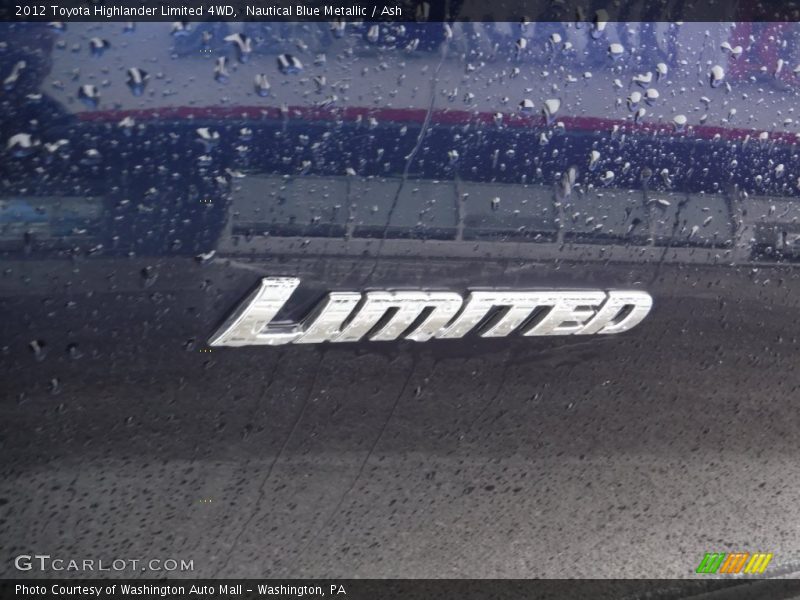 Nautical Blue Metallic / Ash 2012 Toyota Highlander Limited 4WD