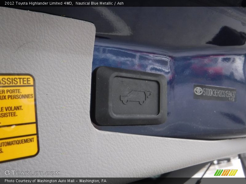 Nautical Blue Metallic / Ash 2012 Toyota Highlander Limited 4WD