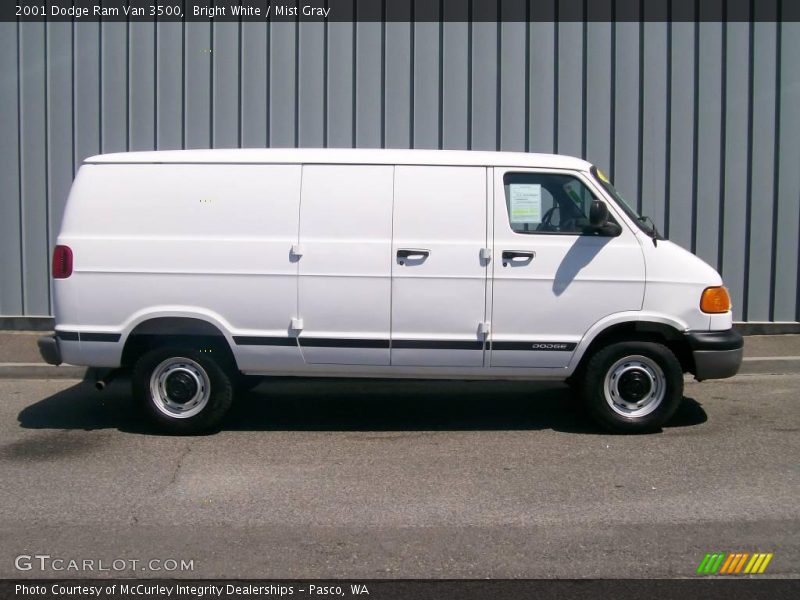 Bright White / Mist Gray 2001 Dodge Ram Van 3500