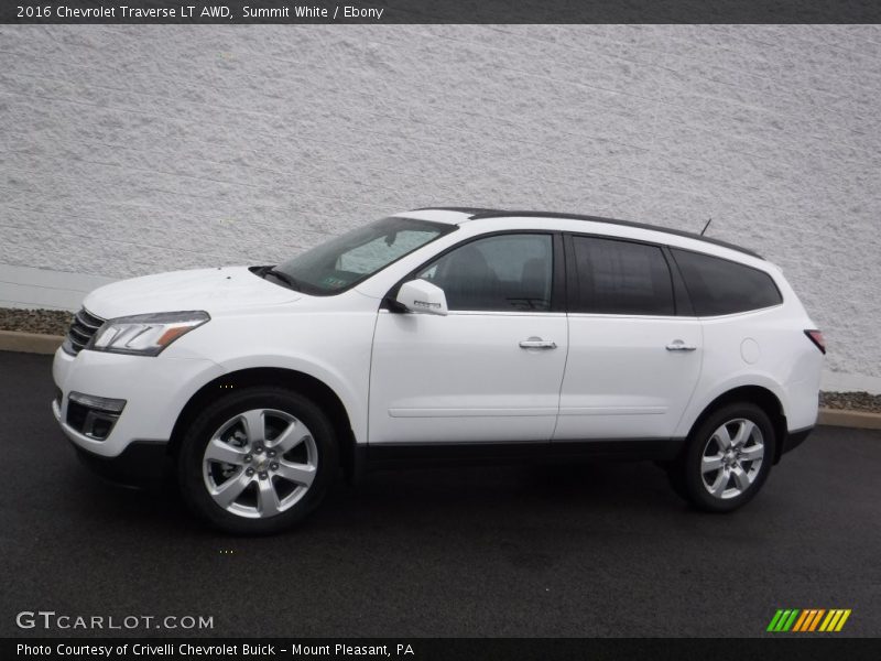 Summit White / Ebony 2016 Chevrolet Traverse LT AWD
