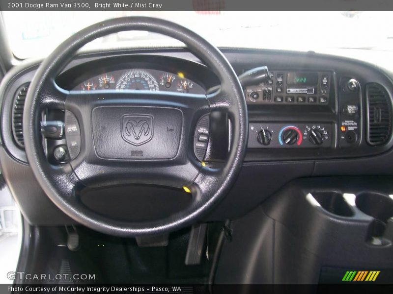 Bright White / Mist Gray 2001 Dodge Ram Van 3500