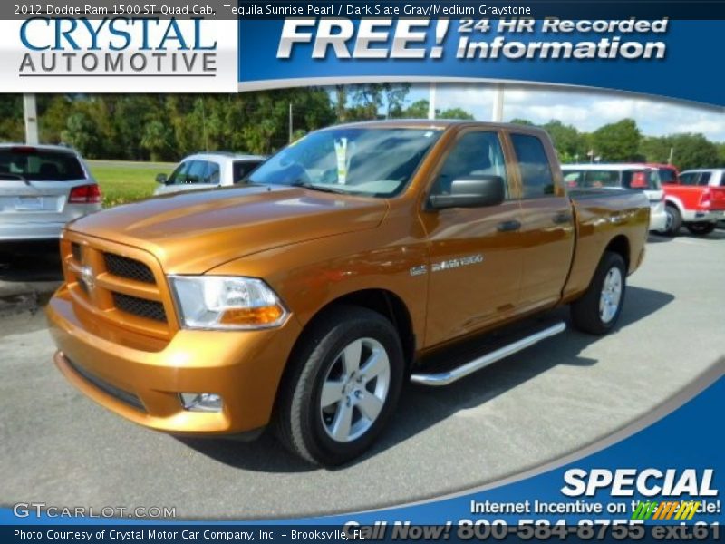 Tequila Sunrise Pearl / Dark Slate Gray/Medium Graystone 2012 Dodge Ram 1500 ST Quad Cab