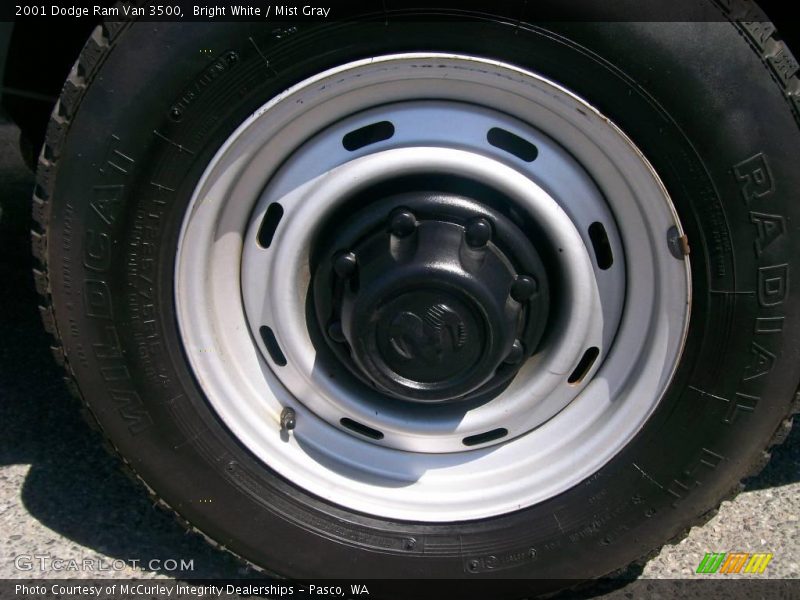 Bright White / Mist Gray 2001 Dodge Ram Van 3500