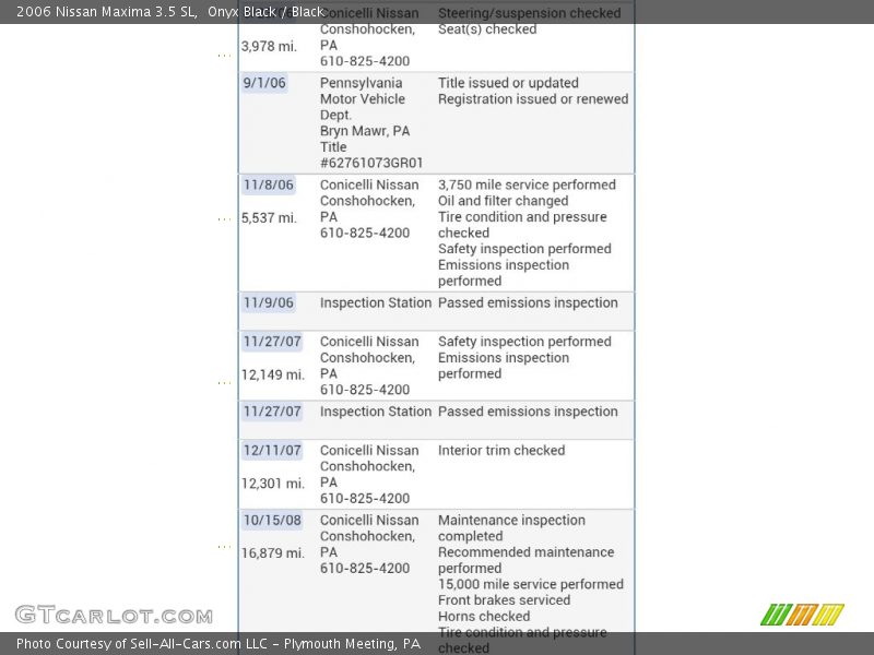 Onyx Black / Black 2006 Nissan Maxima 3.5 SL