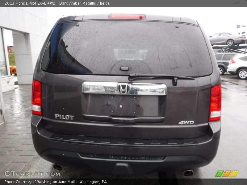 Dark Amber Metallic / Beige 2013 Honda Pilot EX-L 4WD