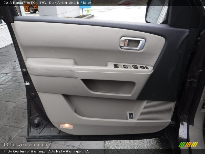 Dark Amber Metallic / Beige 2013 Honda Pilot EX-L 4WD