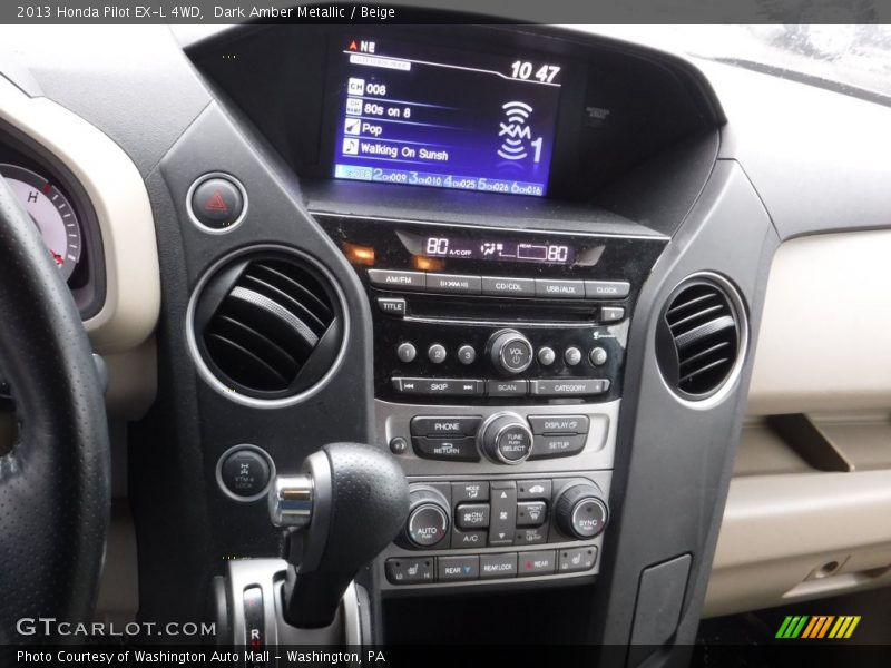 Dark Amber Metallic / Beige 2013 Honda Pilot EX-L 4WD