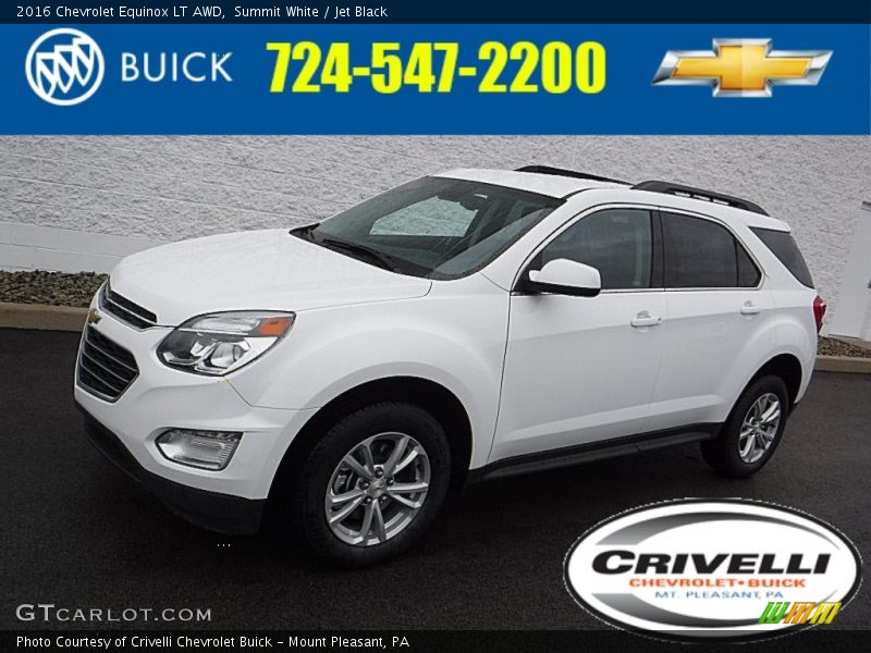 Summit White / Jet Black 2016 Chevrolet Equinox LT AWD