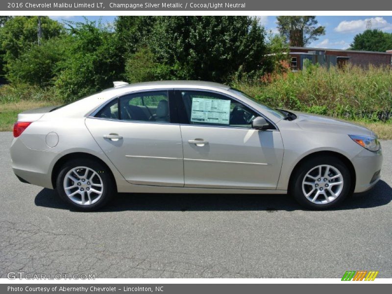 Champagne Silver Metallic / Cocoa/Light Neutral 2016 Chevrolet Malibu Limited LT