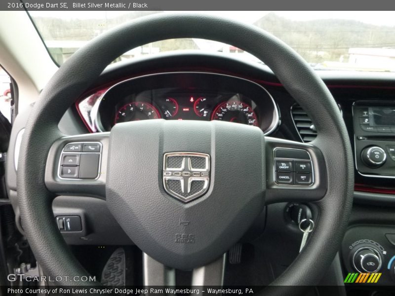 Billet Silver Metallic / Black 2016 Dodge Dart SE