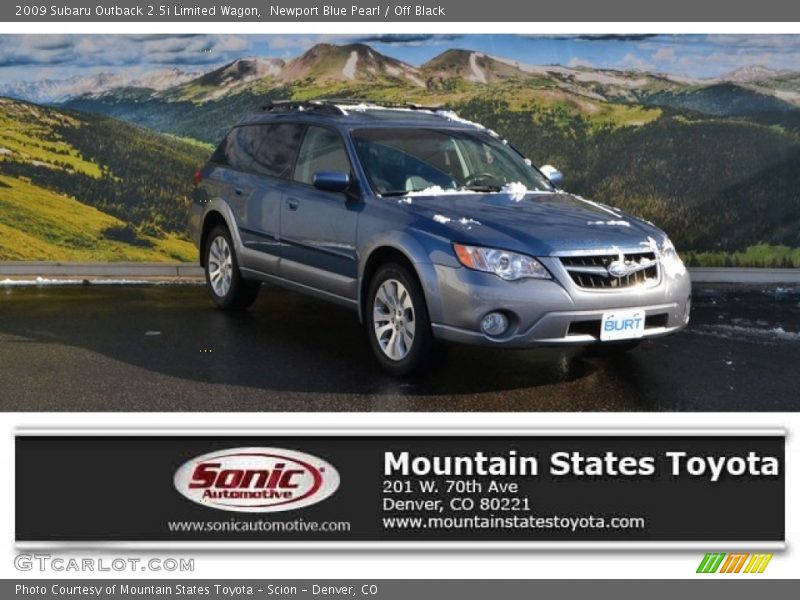 Newport Blue Pearl / Off Black 2009 Subaru Outback 2.5i Limited Wagon