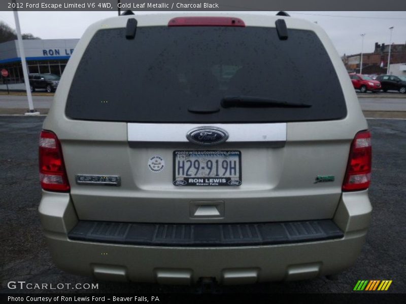 Gold Leaf Metallic / Charcoal Black 2012 Ford Escape Limited V6 4WD