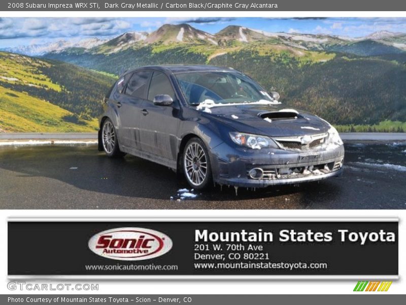 Dark Gray Metallic / Carbon Black/Graphite Gray Alcantara 2008 Subaru Impreza WRX STi