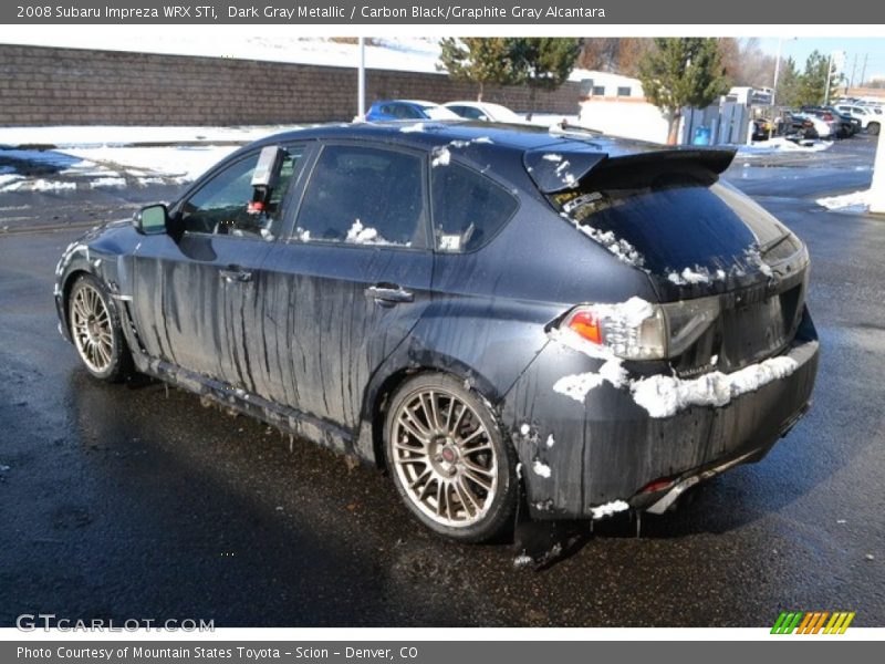 Dark Gray Metallic / Carbon Black/Graphite Gray Alcantara 2008 Subaru Impreza WRX STi