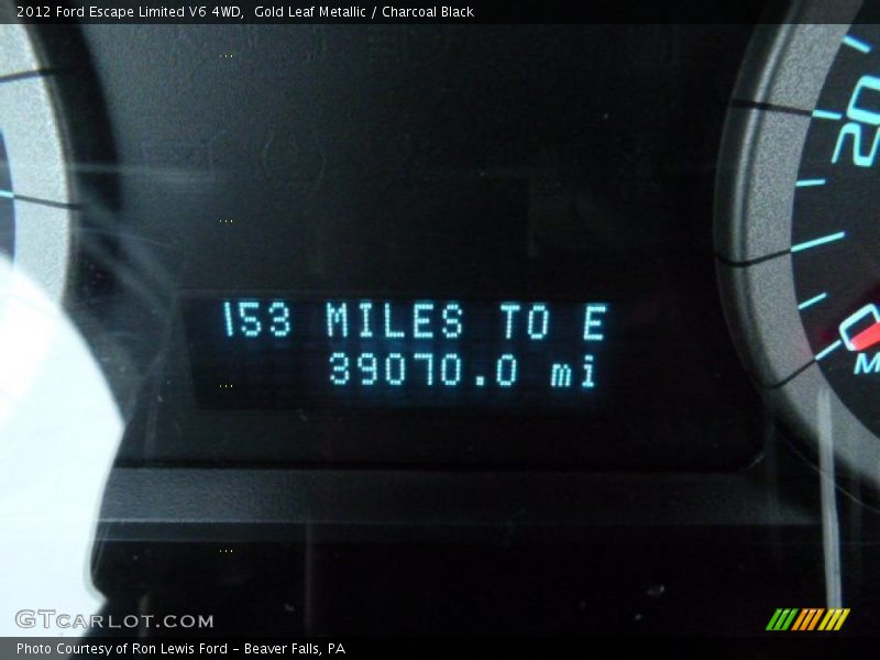 Gold Leaf Metallic / Charcoal Black 2012 Ford Escape Limited V6 4WD