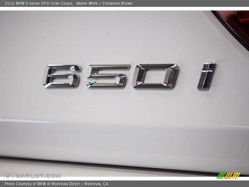 Alpine White / Cinnamon Brown 2013 BMW 6 Series 650i Gran Coupe