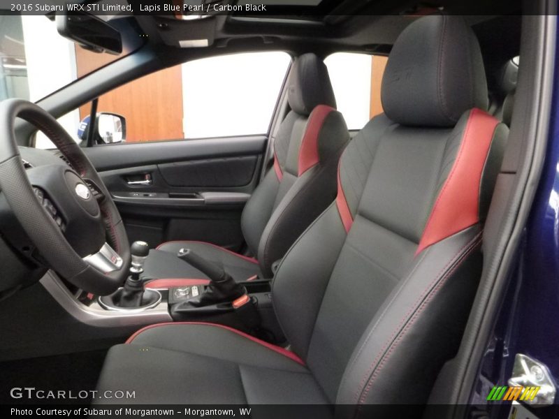 Front Seat of 2016 WRX STI Limited