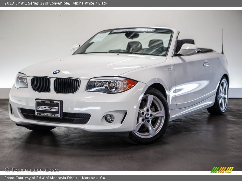 Alpine White / Black 2013 BMW 1 Series 128i Convertible