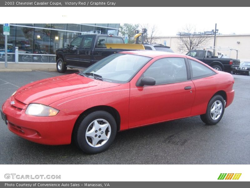 Victory Red / Graphite Gray 2003 Chevrolet Cavalier Coupe