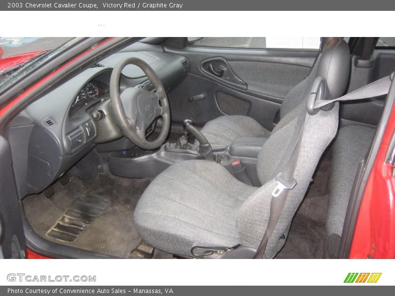 Victory Red / Graphite Gray 2003 Chevrolet Cavalier Coupe