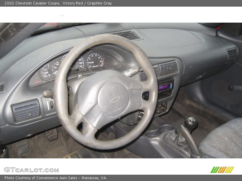 Victory Red / Graphite Gray 2003 Chevrolet Cavalier Coupe