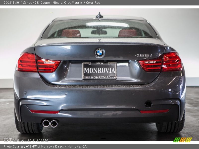 Mineral Grey Metallic / Coral Red 2016 BMW 4 Series 428i Coupe