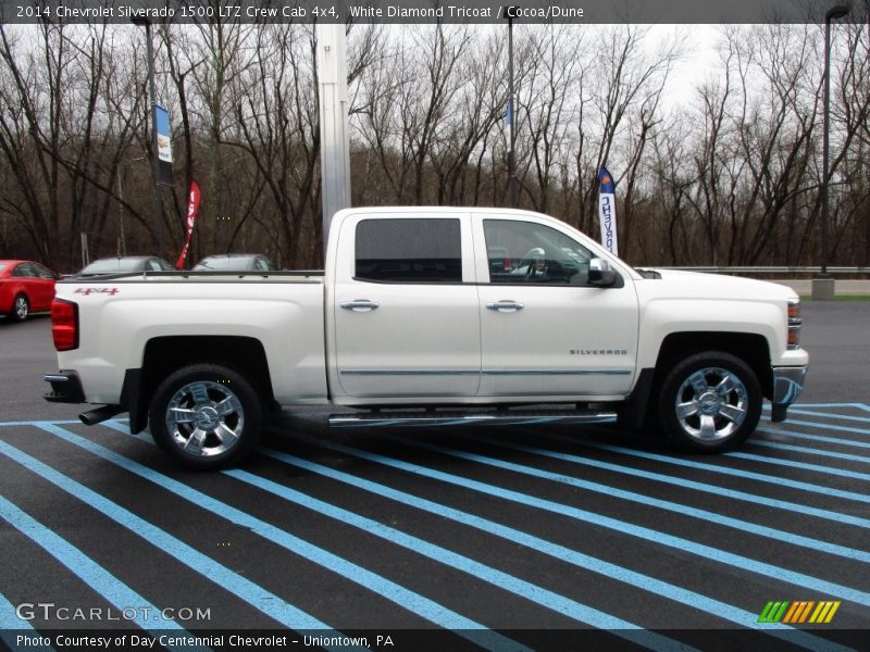 White Diamond Tricoat / Cocoa/Dune 2014 Chevrolet Silverado 1500 LTZ Crew Cab 4x4