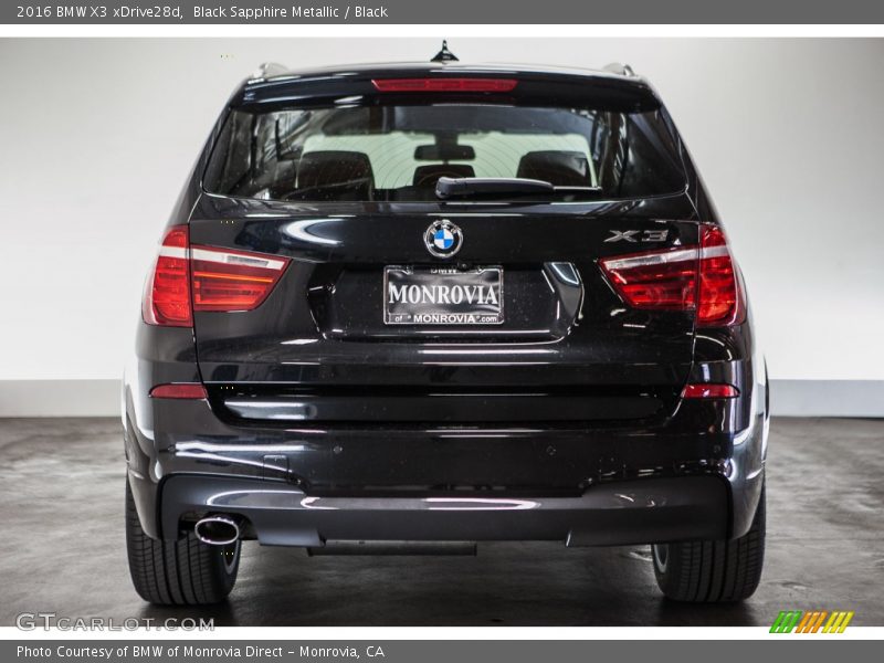 Black Sapphire Metallic / Black 2016 BMW X3 xDrive28d