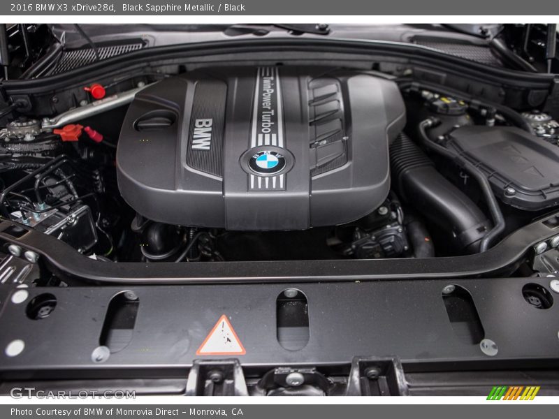 Black Sapphire Metallic / Black 2016 BMW X3 xDrive28d