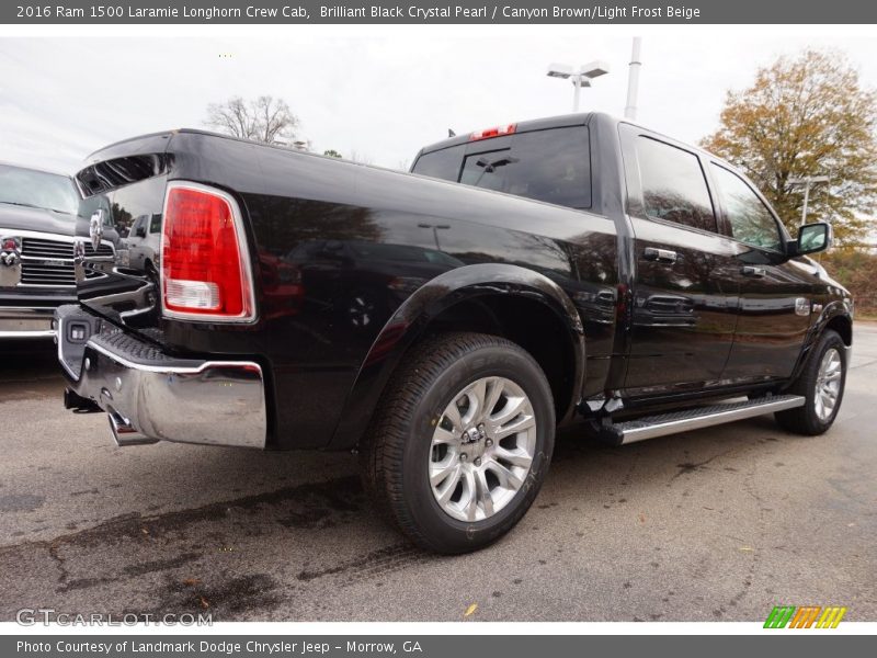 Brilliant Black Crystal Pearl / Canyon Brown/Light Frost Beige 2016 Ram 1500 Laramie Longhorn Crew Cab