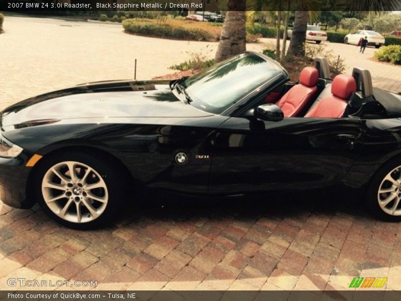 Black Sapphire Metallic / Dream Red 2007 BMW Z4 3.0i Roadster