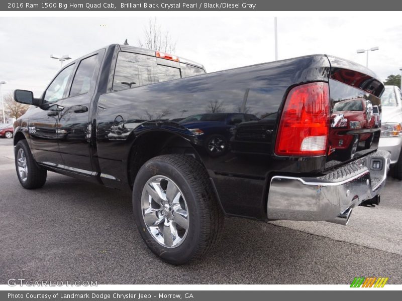 Brilliant Black Crystal Pearl / Black/Diesel Gray 2016 Ram 1500 Big Horn Quad Cab