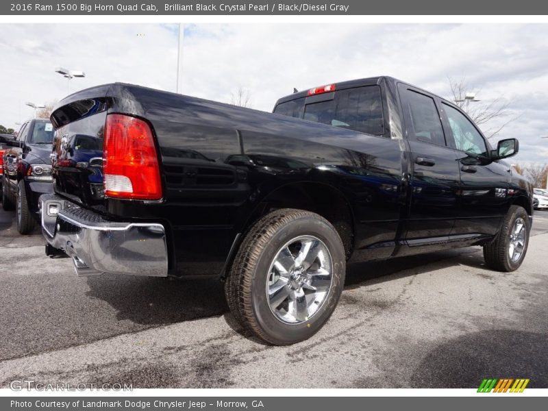 Brilliant Black Crystal Pearl / Black/Diesel Gray 2016 Ram 1500 Big Horn Quad Cab