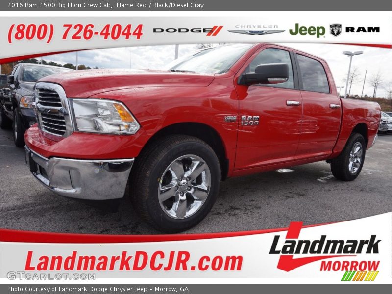 Flame Red / Black/Diesel Gray 2016 Ram 1500 Big Horn Crew Cab