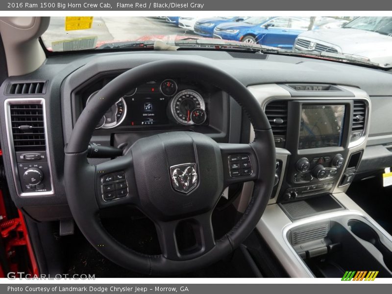 Flame Red / Black/Diesel Gray 2016 Ram 1500 Big Horn Crew Cab