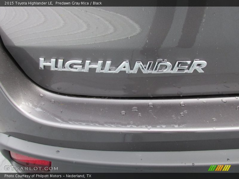 Predawn Gray Mica / Black 2015 Toyota Highlander LE