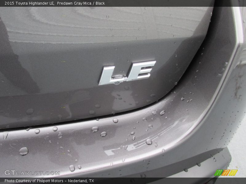 Predawn Gray Mica / Black 2015 Toyota Highlander LE